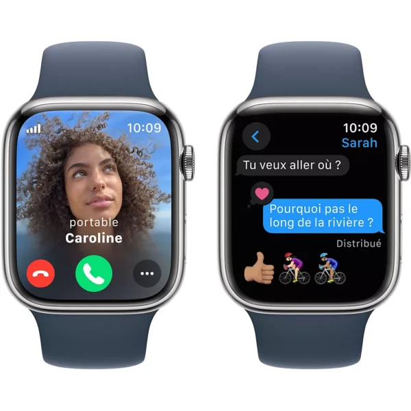 Montre connectée APPLE WATCH Serie 9 Cellular 45mm Acier/Argent Bleu Orage M/L – Image 9