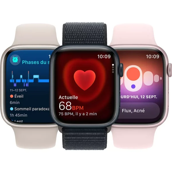 Montre connectée APPLE WATCH Serie 9 Cellular 45mm Acier/Argent Bleu Orage M/L – Image 10